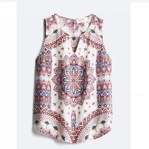 Renee C Split Neck Tank Top, Size S